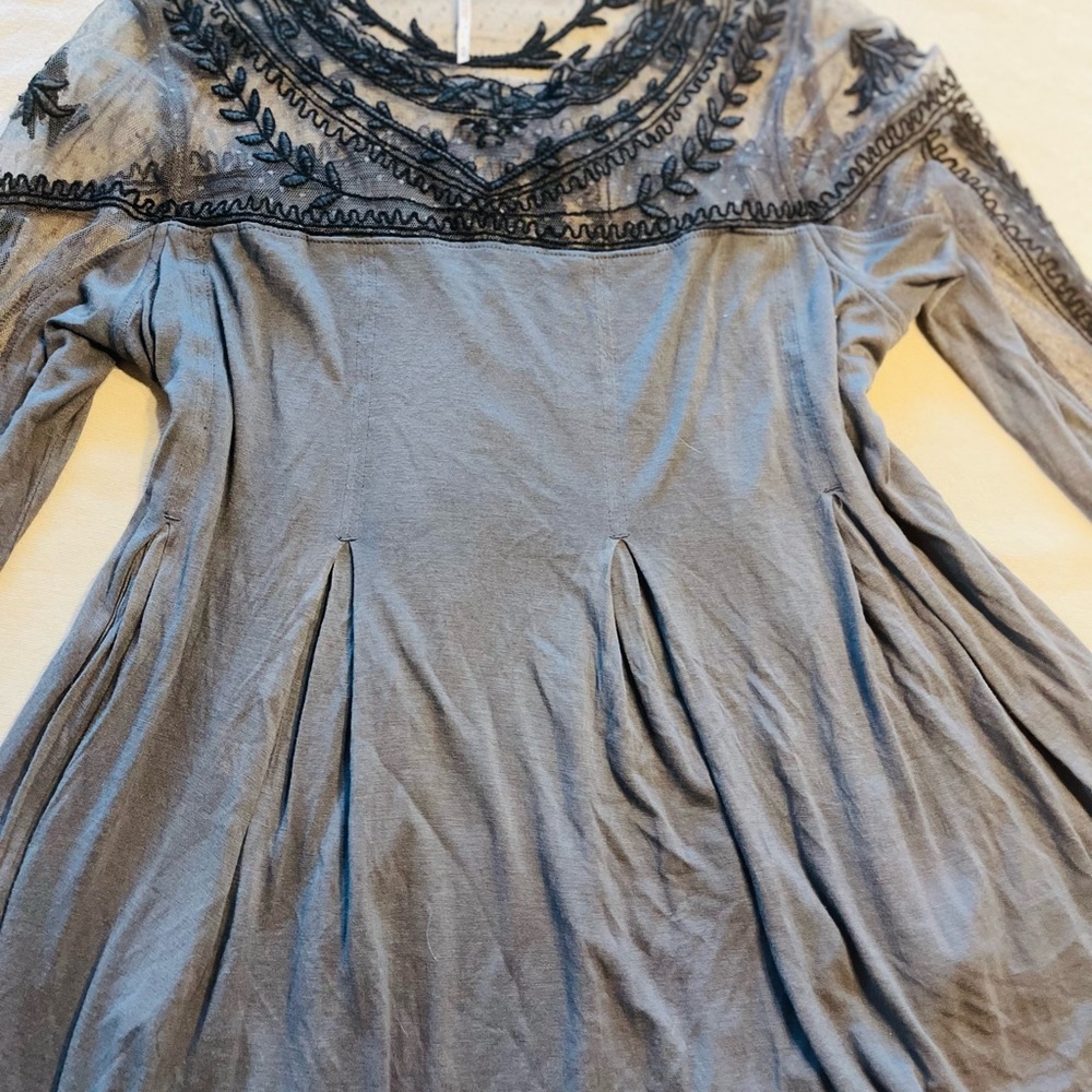 Lace free people tunic grey